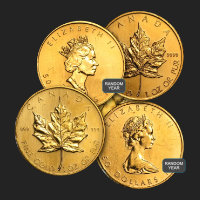 1 oz Canadian Gold Maple Leaf (Random Year, Abrasions)
