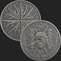 1 oz pieces of eight antiqued silver 