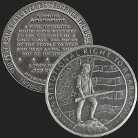 1 oz Second Amendment | Right to Bear Arms Antiqued Silver Round (capsule included)