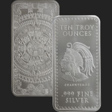 10 oz Aztec Calendar Silver Bar Golden State Mint 220