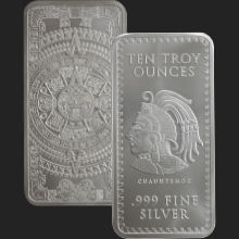 10 oz Aztec Calendar Silver Bar