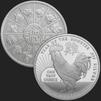 1 oz Year of the Rooster Silver Round