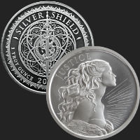 1 oz .999 Silver Shield lady JUSTICE Cardinal Virtue Beautiful Lady Liberty NEW 