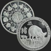 1 oz Year of the Pig Silver Round