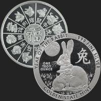 1 oz Year of the Rabbit Silver Round