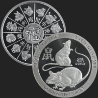 1 oz Year of the Rat Silver Round