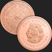 2 oz Aztec Calendar Copper Round