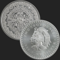 2 oz Aztec Calendar Silver Round