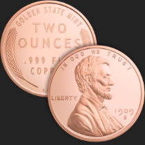 2 oz Lincoln Wheat Cent Copper Round