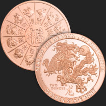 2 oz Year of the Dragon Copper Round
