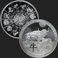 2 oz Year of the Ox silver Golden State Mint 