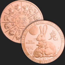 2 oz Year of the Rabbit Copper Round