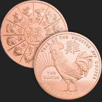 2 oz Year of the Rooster Copper Round