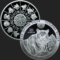 2 oz Year of the Tiger Silver Round