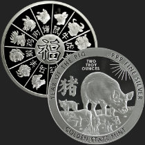 2 oz Year of the Pig Silver Round