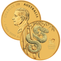 2025 1/4 oz Australian Gold Lunar Snake Coin BU - Lunar Series III