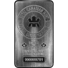 10 oz Royal Canadian Mint (RCM) Silver Bar 