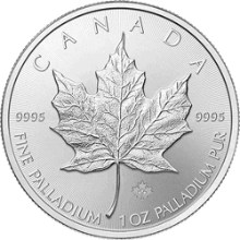 1 oz Canadian Palladium Maple Leaf Coin BU (Random Year)