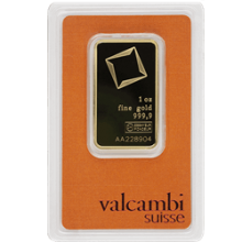 1 oz Valcambi Gold Bar (in Assay Card)
