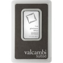 1 oz Valcambi Platinum Bar (in Assay Card)