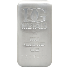 10 oz Silver Bar Dillon Gage .999 Fine Silver Obverse Bar Thumbnail