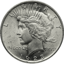 American Silver Peace Dollar Bu