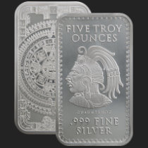 5 oz Aztec Calendar Silver Bar