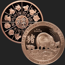 5oz Year of the Pig Copper Golden State Mint 220