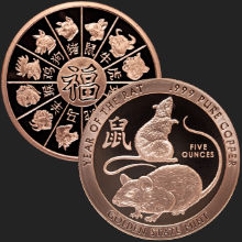 5oz Year of the Rat Golden State Mint 220