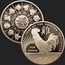 5oz year of the rooster  golden state mint 220