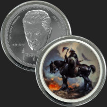 2 oz Frazetta Death Dealer Silver V1 Round Colorized