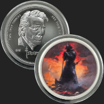 2 oz Frazetta Death Dealer V3 Silver Round Colorized