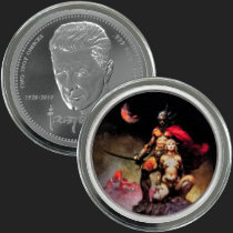 Frazetta Colorized 2oz Golden State Mint Swordsman of Mars 210