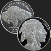 Beautiful Buffalo & Indian Front & Back of 1/4 oz .999 Silver Coin