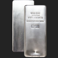 100 oz GSM Silver Bar (Cast)