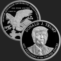 1 oz President Donald J. Trump Proof Silver Round (leatherette box & capsule included)