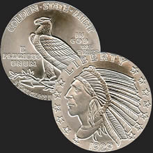Beautiful Incuse Indian & Eagle Front & Back of 5 oz .999 Silver Coin