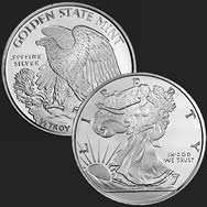 Excellent Walking Liberty & Eagle Front & Back of 1/2 oz .999 Fine Silver Coin