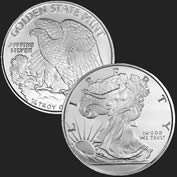 Excellent Walking Liberty & Eagle Front & Back of 1/4 oz .999 Fine Silver Coin