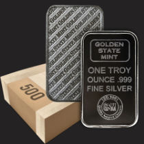 box ready to ship 1 oz silver GMS Bars 500 Golden State Mint 210
