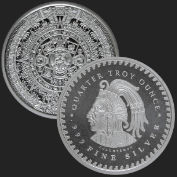 quarter oz Aztec Calendar Fractional Silver Round Golden State Mint 177 2