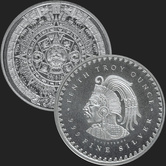 1/10 oz Aztec Calendar Silver Round