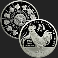 2 oz Year of the Rooster Silver Round 