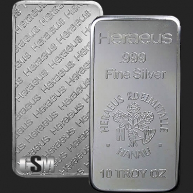 Heraeus 10 Oz Silver Bars Bar Heraeus 10 Oz Silver Bar