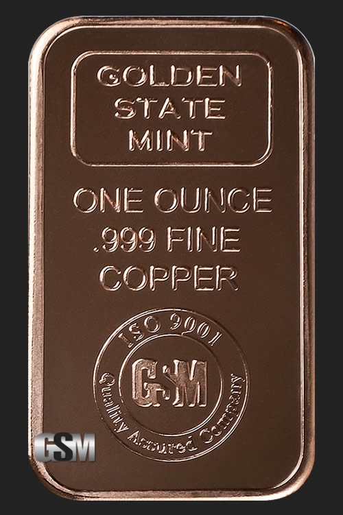 Golden State Mint 1 Oz Copper Bars 1 Oz Copper Bar