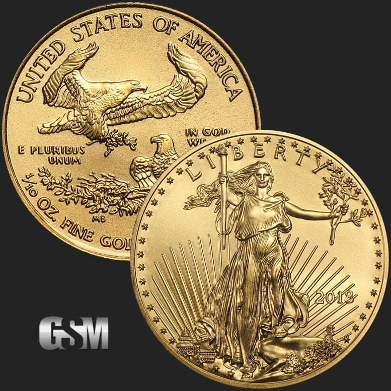 2018 1/10 oz Gold American Eagle BU Coin