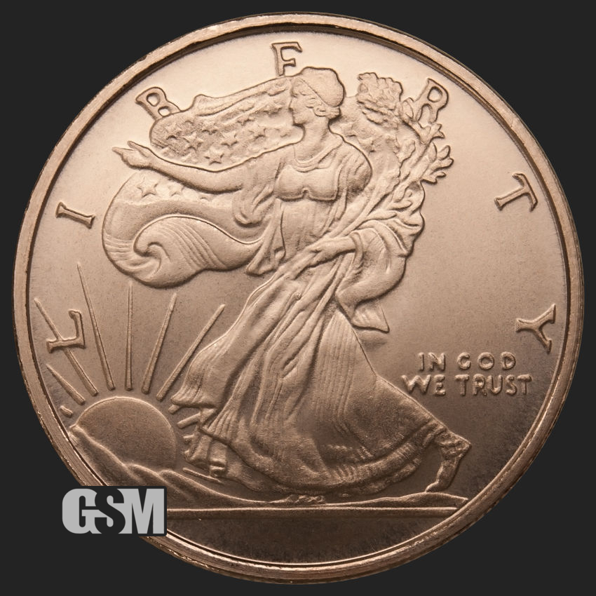 Copper Round  #166 1 oz  .999 A.V.D.P 2020 Freedom Shield