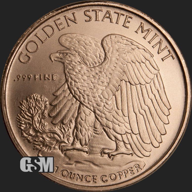 "Walking Liberty" 1 oz .999 Copper Round Golden State Mint 