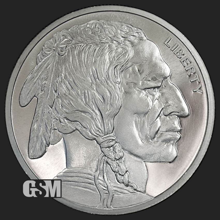 5 X 1 oz Silver .999 Fine 2016 Highland Mint Buffalo Nickel Design 5 oz Total 