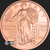 1 oz Standing Liberty Copper round .999 fine bullion obverse
